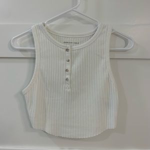 American Eagle AE 🦅 Cropped Tank Top White Button up Small S
